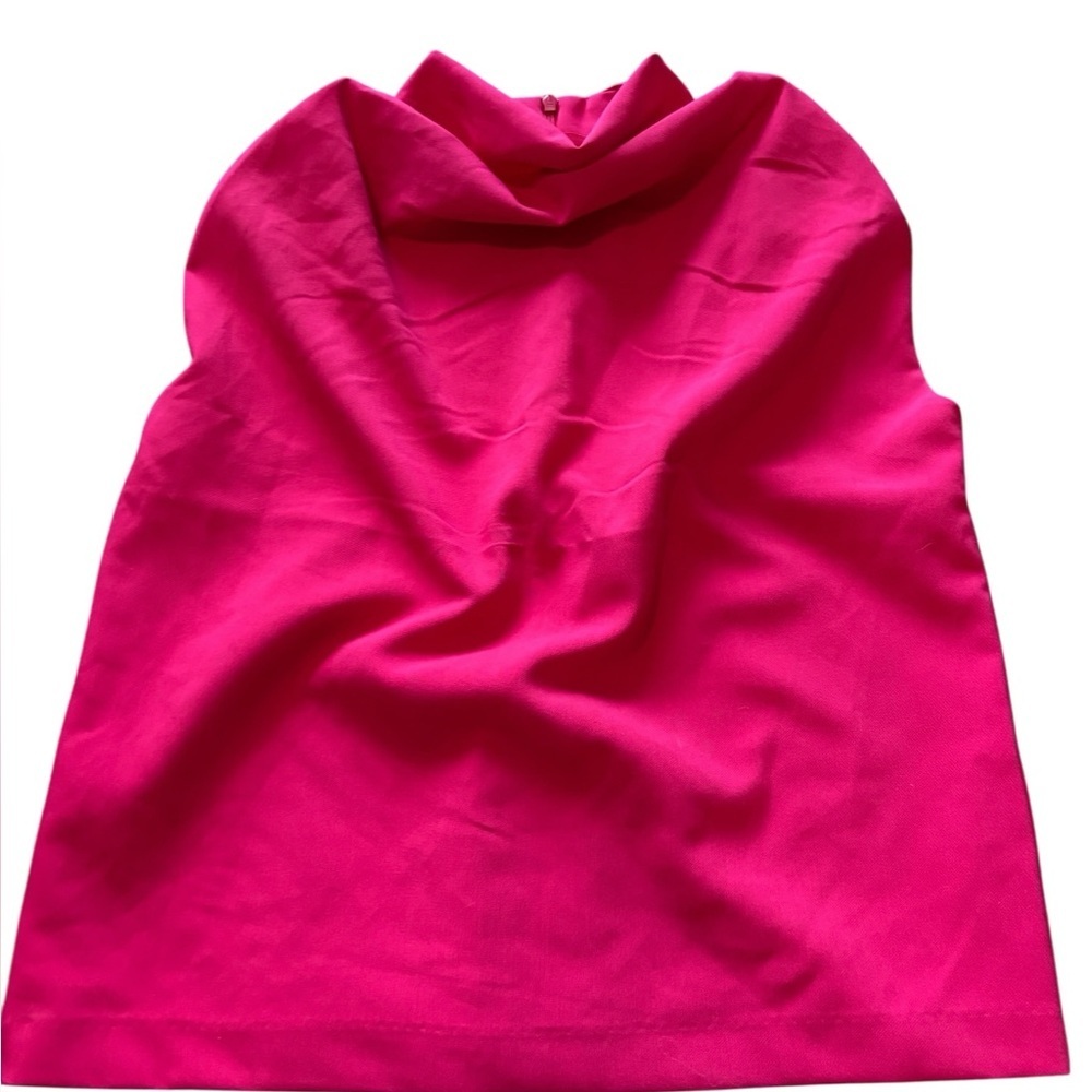 Icone Bright Pink Sleeveless Cowl Neck Blouse Top Size Small